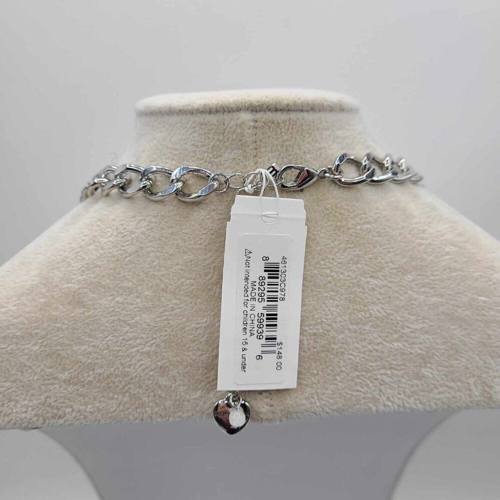 Betsey Johnson Christmas Silver Tone Charm Pearl Statement Necklace NWT! - Picture 4 of 11